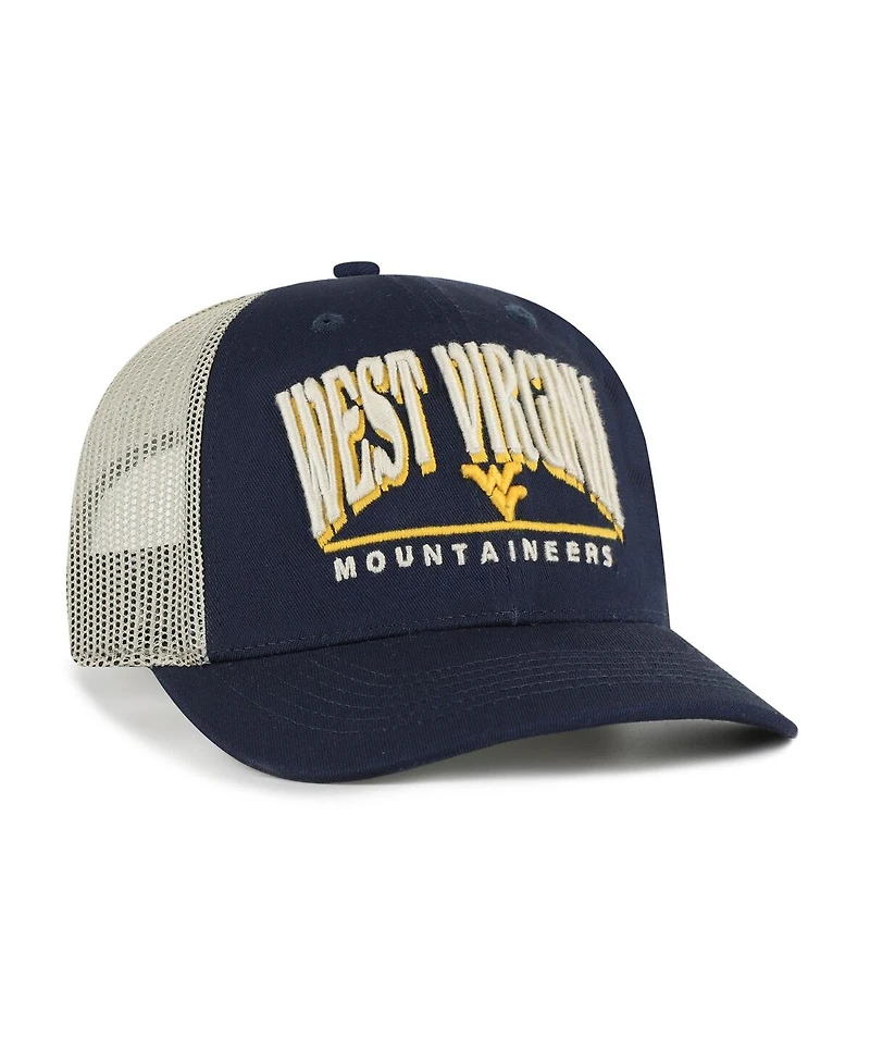 '47 Brand Men's Navy West Virginia Mountaineers Arid Adjustable Trucker Hat