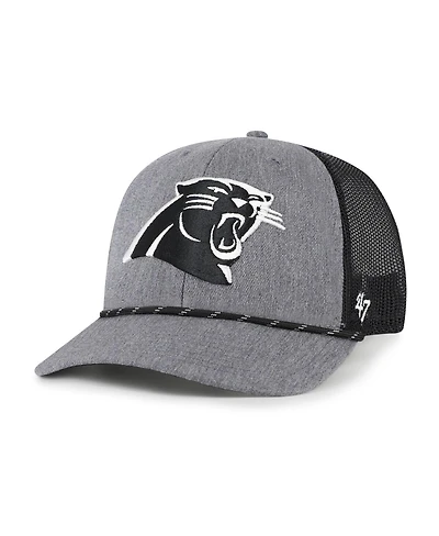 '47 Brand Men's Heather Charcoal Carolina Panthers Carbon Rope Trucker Adjustable Hat