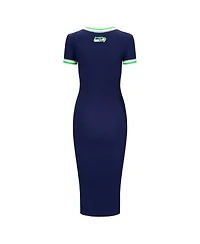 Staud Women's College Navy/Green Seattle Seahawks Colleen Dress