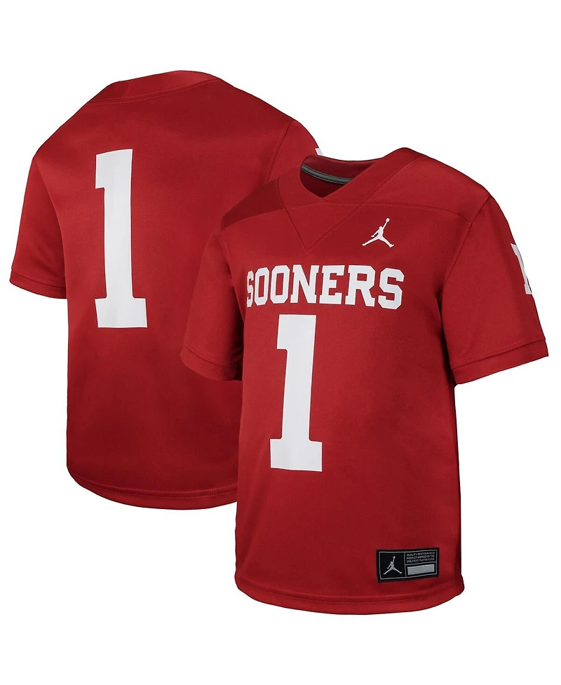 Jordan Big Boys and Girls Crimson Oklahoma Sooners Untouchable Replica Game Jersey