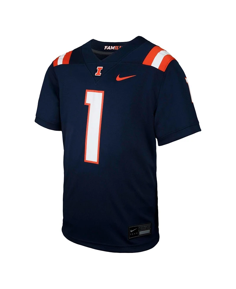 Nike Big Boys and Girls 1 Navy Illinois Fighting Illini Untouchable Replica Game Jersey
