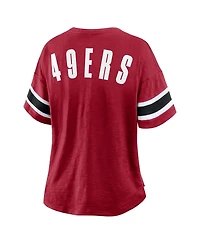 Fanatics Women's Scarlet San Francisco 49ers Plus Redzone Notch Neck T-Shirt