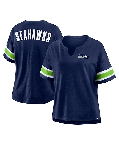 Fanatics Women's College Navy Seattle Seahawks Plus Redzone Notch Neck T-Shirt