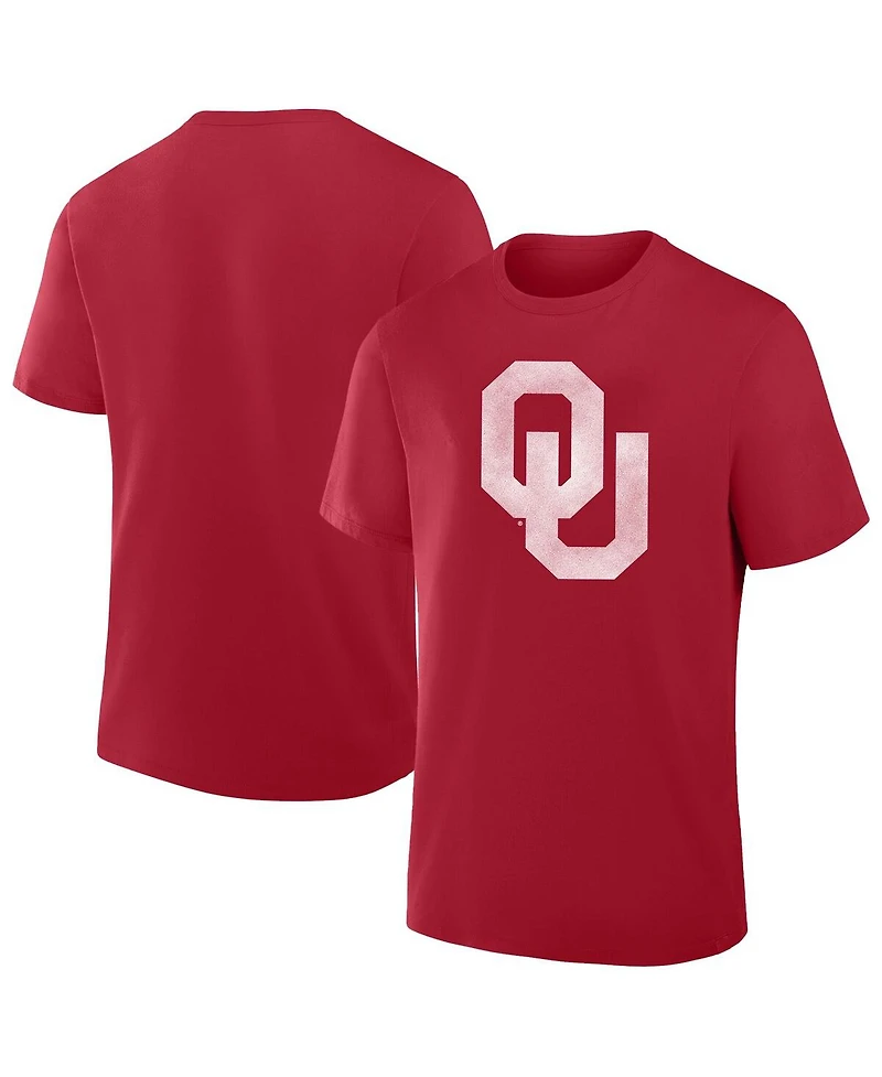 Fanatics Men's Crimson Oklahoma Sooners Big Tall Distressed Logo T-Shirt