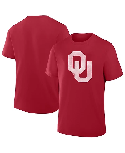 Fanatics Men's Crimson Oklahoma Sooners Big Tall Distressed Logo T-Shirt