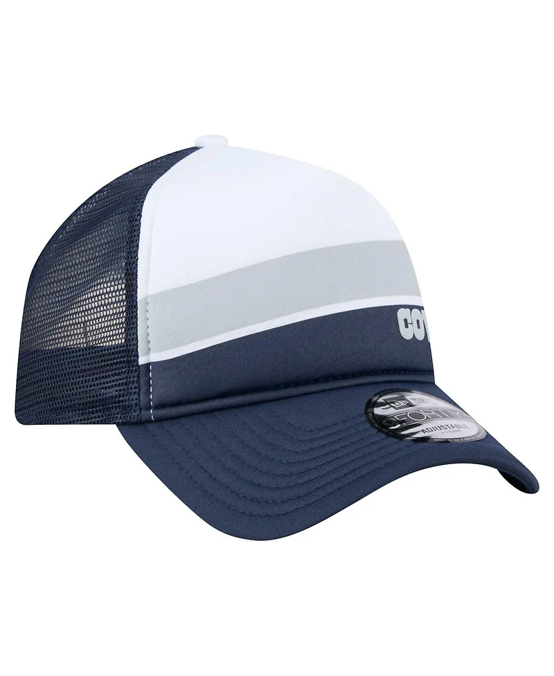 New Era Big Boys and Girls White/Navy Dallas Cowboys Sport Night Color Block 9FORTY A-Frame Trucker Adjustable Hat