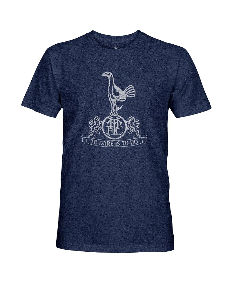 1863FC Men's Navy Tottenham Hotspur Retro Mono Badge Vintage Tri-Blend T-Shirt