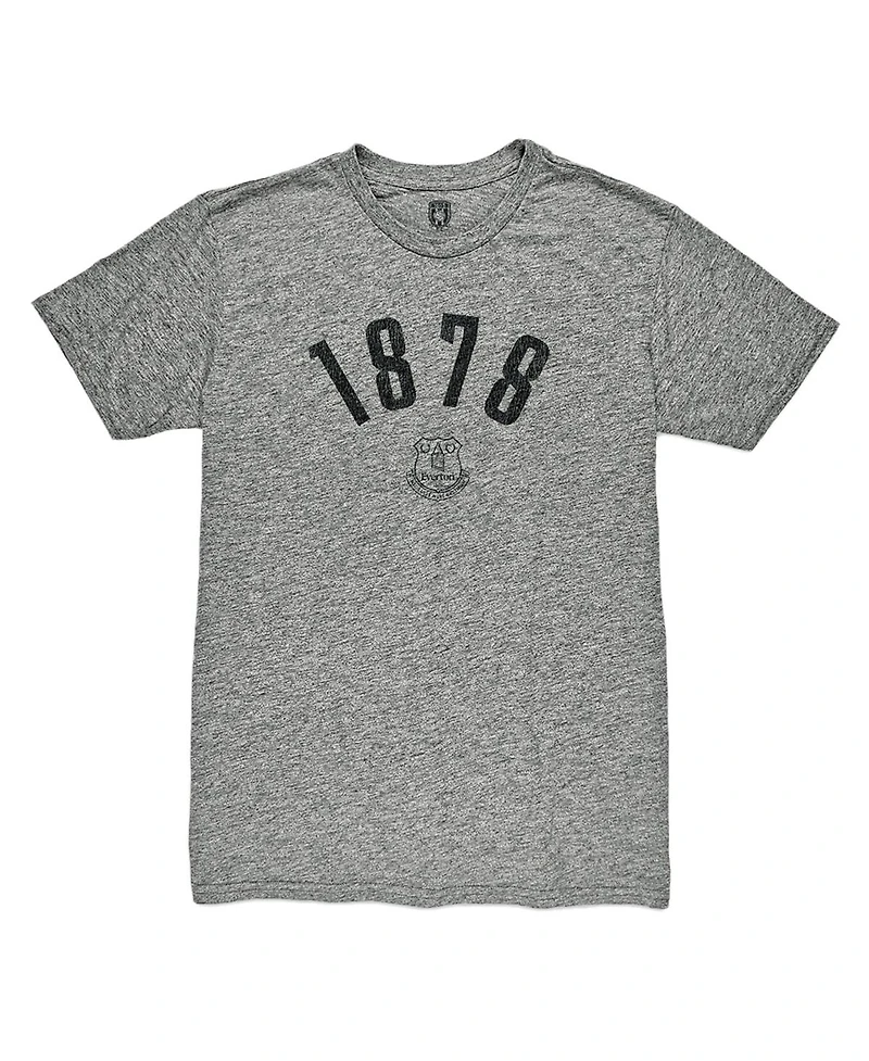 1863FC Men's Heather Gray Everton Arched Date Vintage Tri-Blend T-Shirt