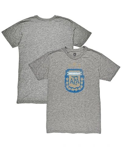 1863FC Men's Heather Gray Argentina National Team Retro Badge Tri-Blend T-Shirt