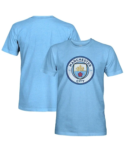 1863FC Men's Sky Blue Manchester City Color Crest Twisted Tri-Blend Slub T-Shirt