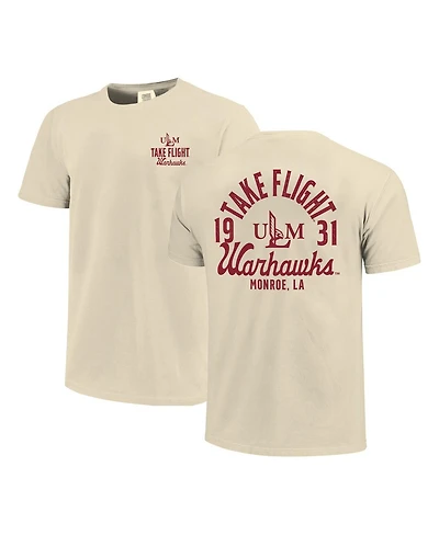 Image One Men's Cream Ulm Warhawks Comfort Colors Mascot Overlay T-Shirt
