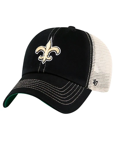 '47 Brand Men's Black/Natural New Orleans Saints Trawler Trucker Clean Up Adjustable Hat