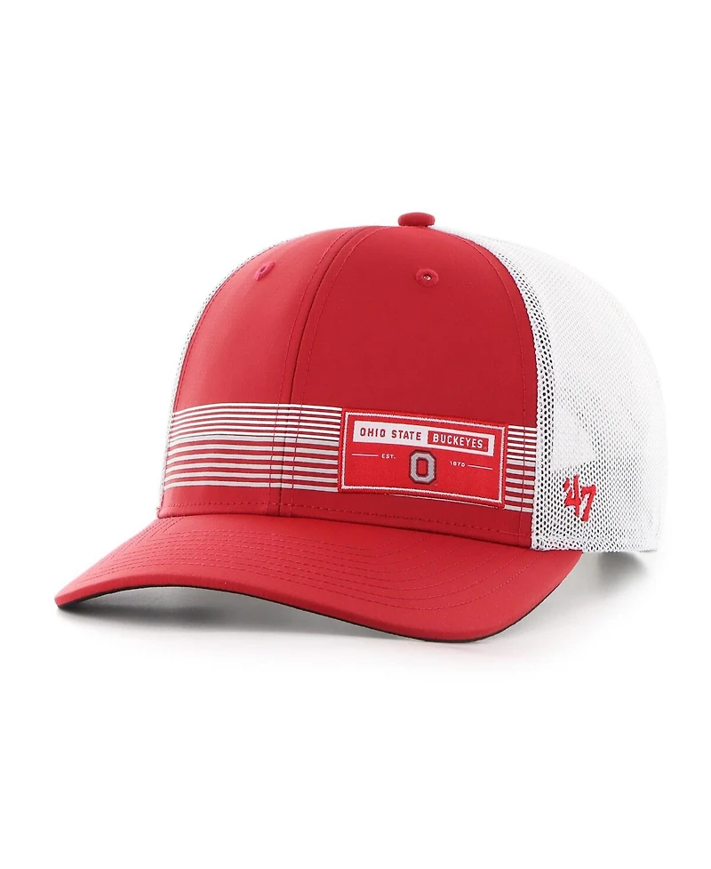 '47 Brand Men's Scarlet Ohio State Buckeyes Rangefinder Brrr Trucker Adjustable Hat