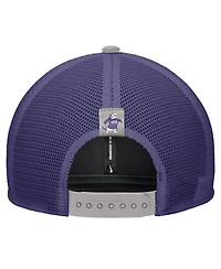 Nike Men's Pewter Tcu Horned Frogs Vintage Arch Rise Performance Trucker Adjustable Hat