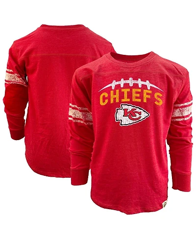 Wes & Willy Big Boys and Girls Red Kansas City Chiefs Football Long Sleeve T-Shirt