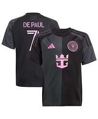 Adidas Big Boys and Girls Rodrigo De Paul Black Inter Miami Cf 2025 The Fortitude Kit Replica Player Jersey