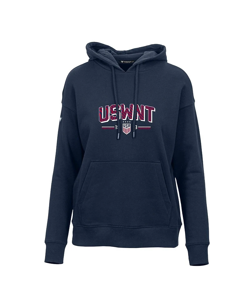 LevelWear Women's Navy Uswnt Adorn Strike Fast Pullover Hoodie
