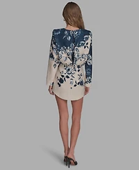 Bcbg Women's Long-Sleeve Tweed Shift Dress