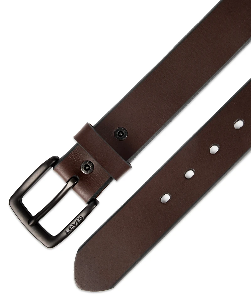 Levi's Men's Two-Tone Belt and Key Fob Set