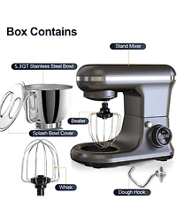 5.3 Qt Digital Display Stand Kitchen Food Mixer 8 Speed with Egg Whisk, Dough Hook & Flat Beater