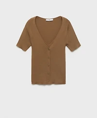 Mango Women's Mixed Ribbed Sweater