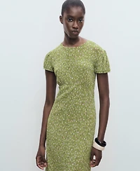 Mango Women's Floral-Print Pleated Dress