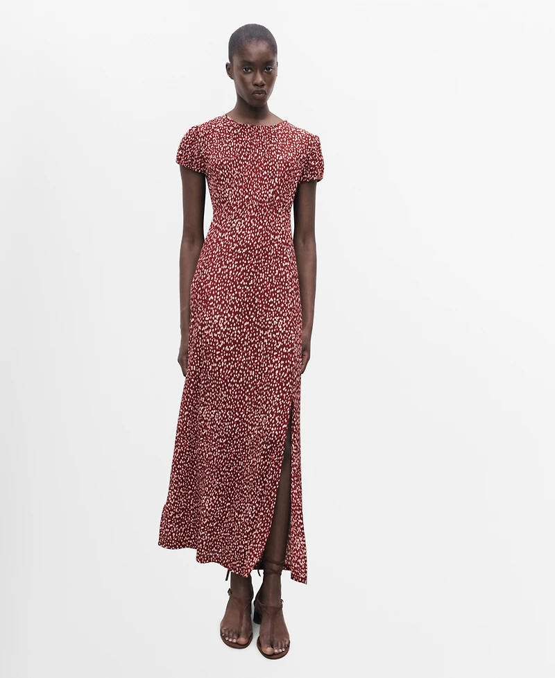 Mango Women's Floral-Print Pleated Dress