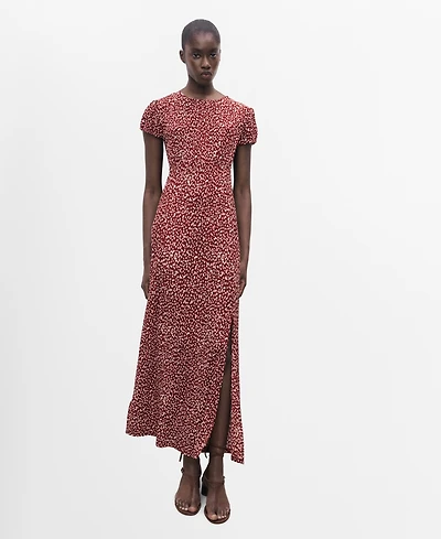 Mango Women's Floral-Print Pleated Dress