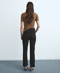 Mango Women's Sienna Flared Cropped Jeans