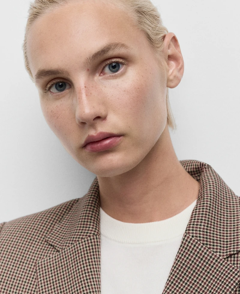 Mango Women's Micro-Houndstooth Double-Breasted Jacket