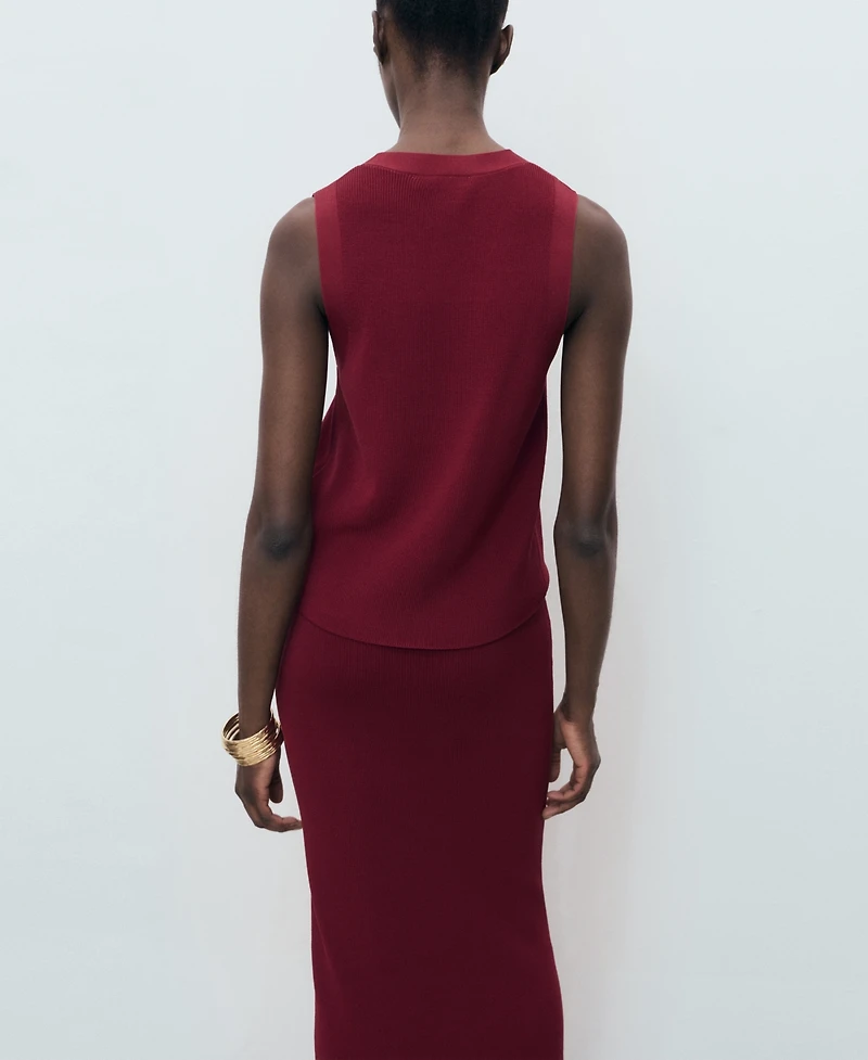 Mango Women's Fine-Knit Gilet Sweater Vest