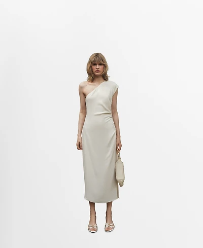 Mango Women's Asymmetrical Pleated Dress