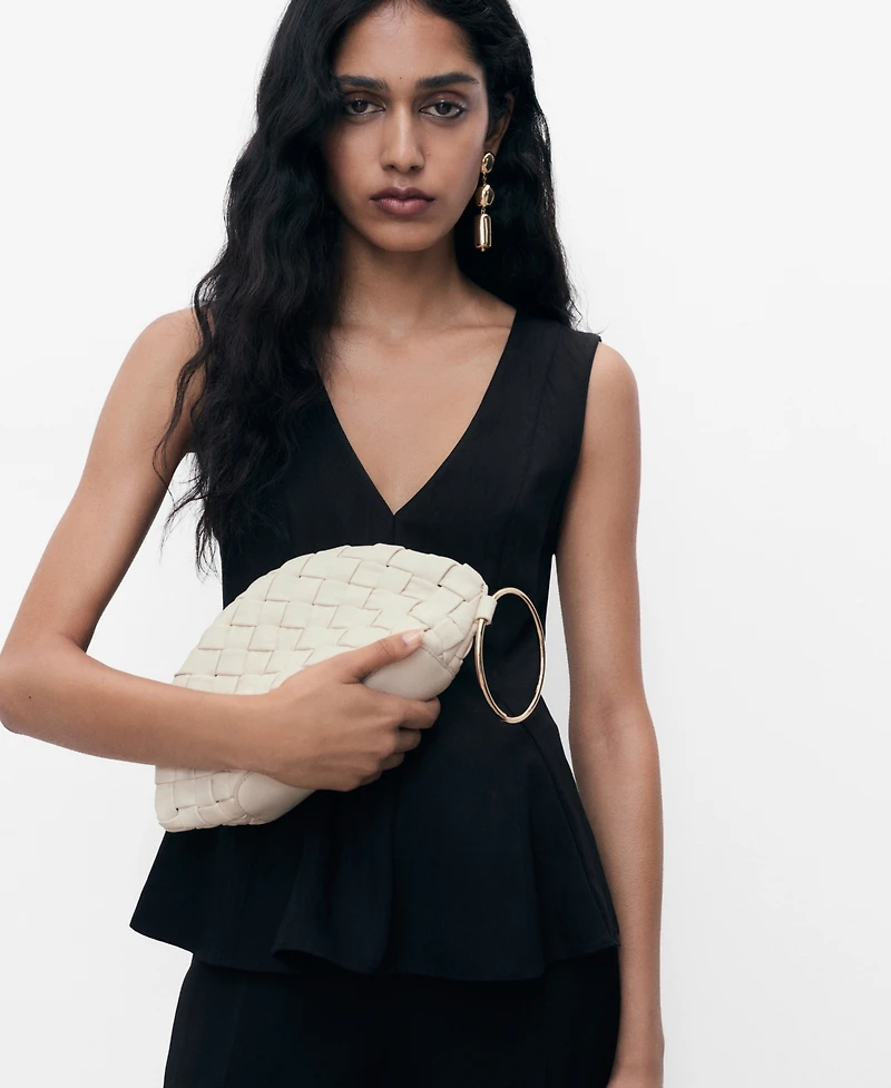 Mango Women's Lyocell Peplum Top