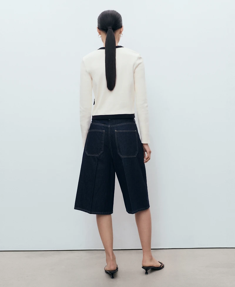 Mango Women's Contrasting Cotton Cardigan