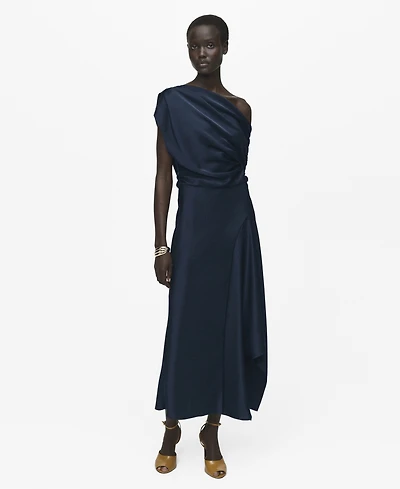 Mango Women's Asymmetrical Satin Dress