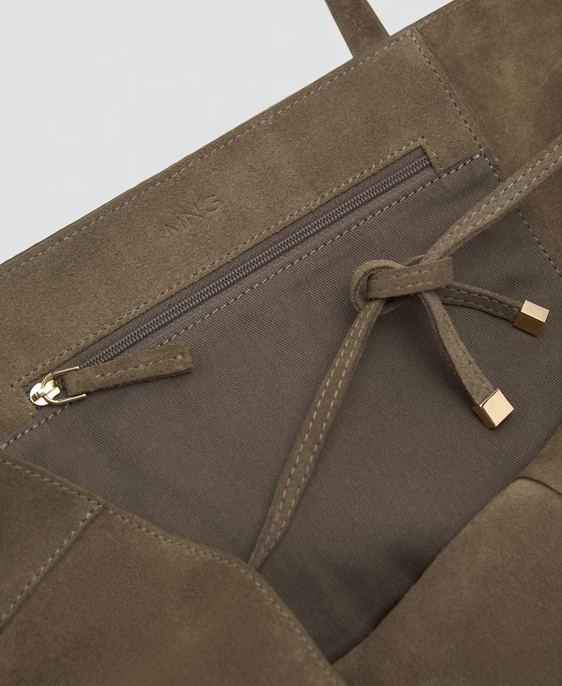 Mango Women's Suede Shopper Bag