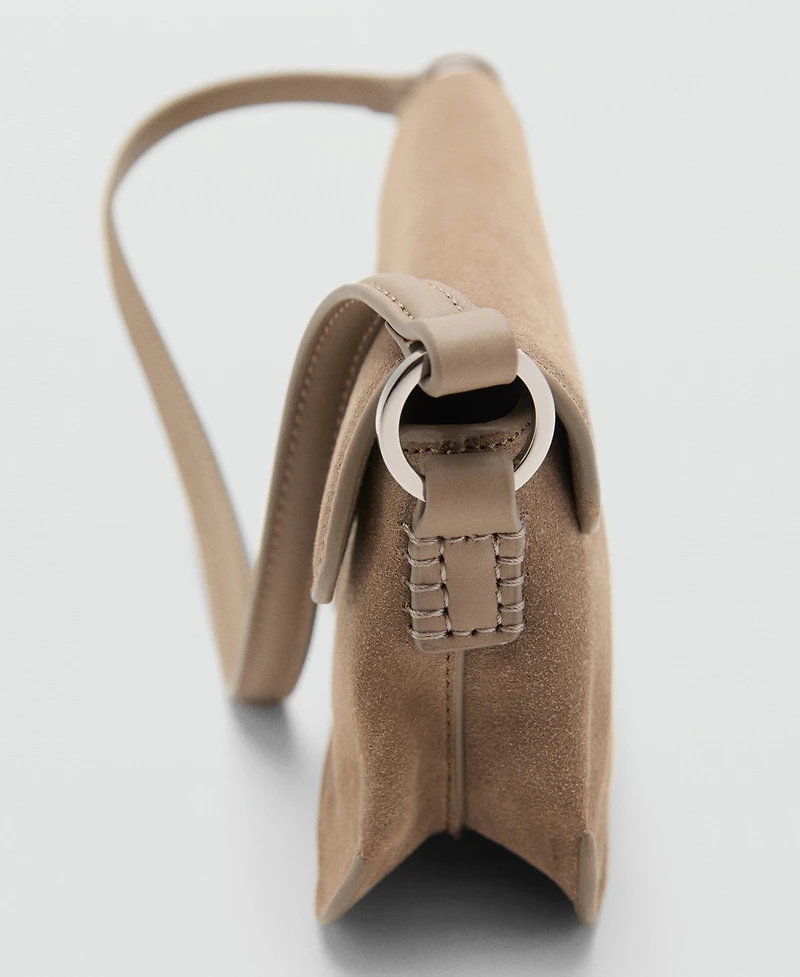 Mango Women's Suede Shoulder Bag