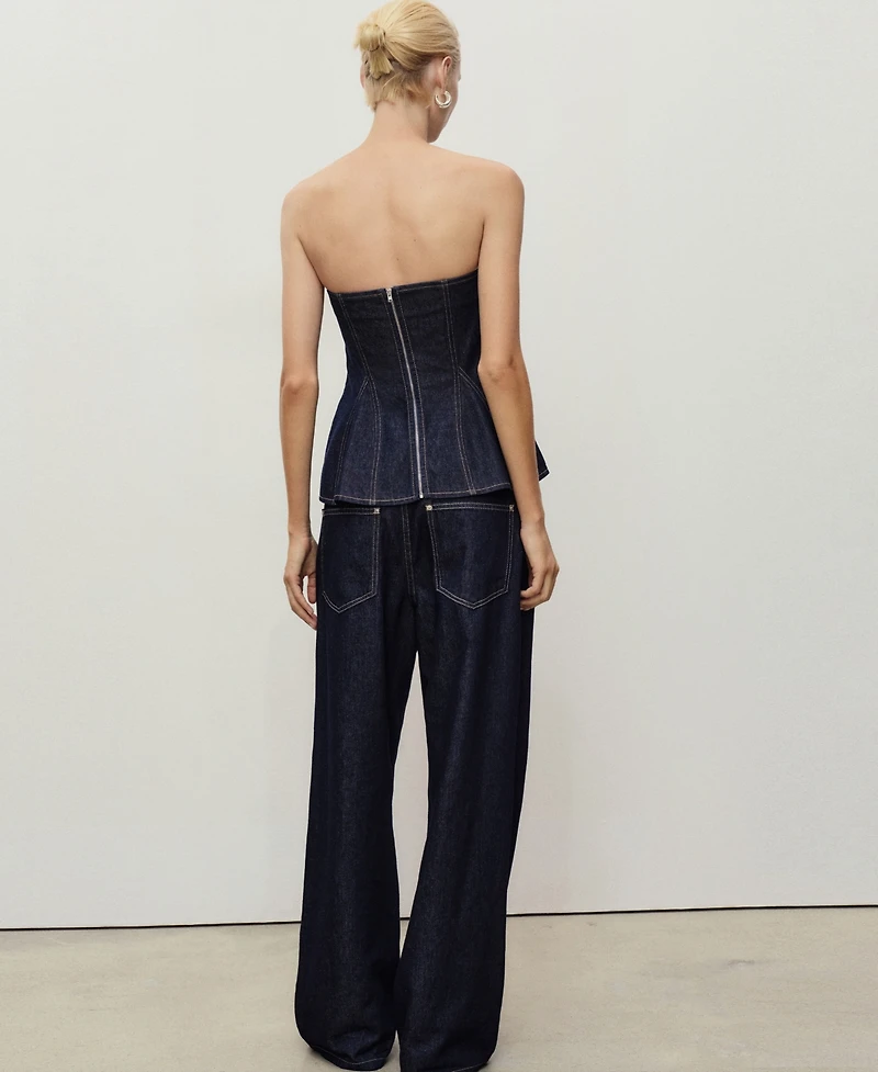 Mango Women's Straight-Fit Belt Jeans