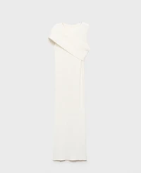 Mango Women's Asymmetrical Sleeves Knitted Dress