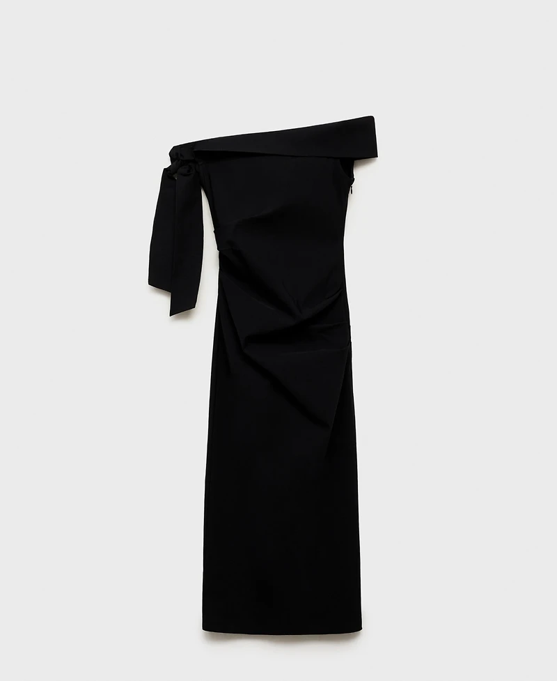 Mango Women's Bow Detail Strapless Dress