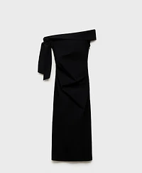 Mango Women's Bow Detail Strapless Dress