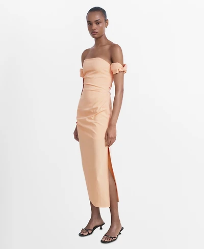 Mango Women's Strapless Midi Dress