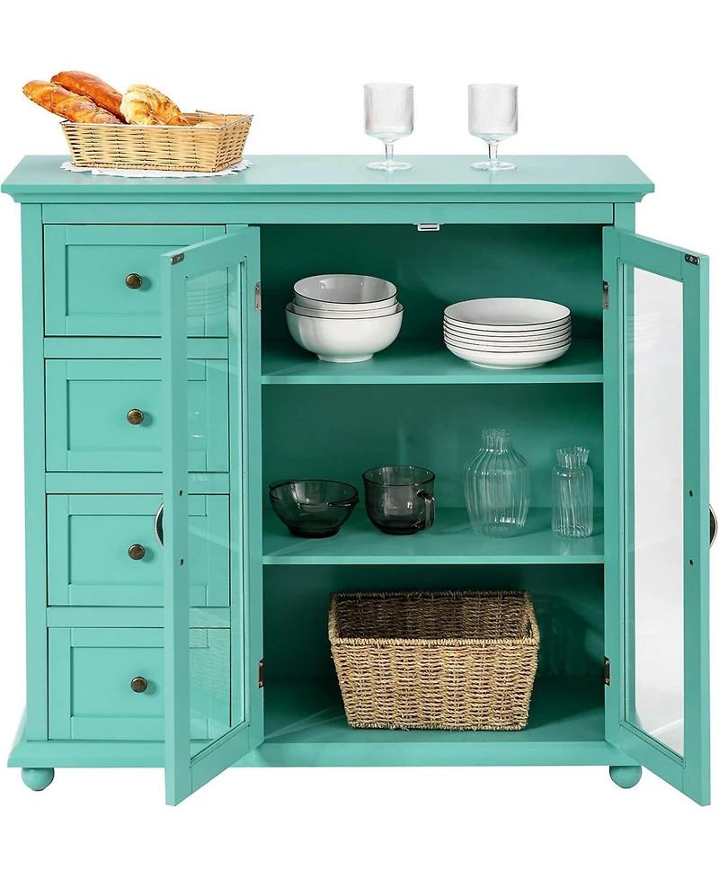 Buffet Sideboard Table Kitchen Storage Cabinet with Drawers and Doors