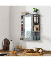 Gymax Bathroom Wall Medicine Cabinet Wall Mounted Storage Organizer