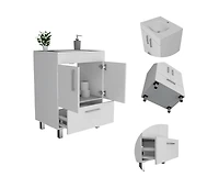 Tuhome Velloc 24"" Bathroom Vanity White White Mdf