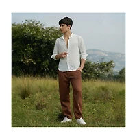 Campus Sutra Men's Ridge-Striped Shirt