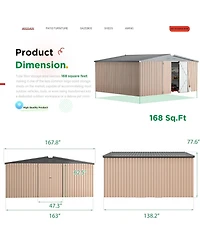 Aecojoy 14'x12' Outdoor Storage Shed