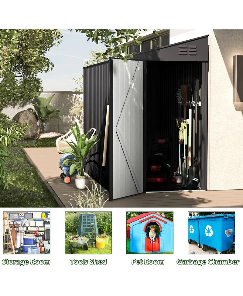 Aecojoy 4'x7' Lean to Shed Outdoor Storage