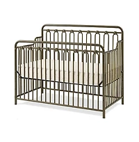L.a. Baby Baldwin 4 in 1 Convertible Full Sized Metal Crib in Golden Nuggest