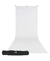 Westcott 5x12' X-Drop Wrinkle-Resistant Backdrop Kit, Includes 5x7' Stand and Carry Case, High-Key White Sweep